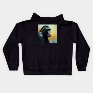 Thoughtful chimpanzee in profile Kids Hoodie